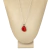 Colar Prata 925 com Banho Platina Cornalina Polida Natural - comprar online