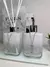 Kit Aromatizador e Saboneteira com Vidro Branco Degradê e Bandeja White - Lumine Glass | Aromatizadores e Decoração