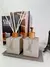 Kit Aromatizador e Saboneteira com Vidro Bege e Bandeja Nude Amadeirado - Lumine Glass | Aromatizadores e Decoração
