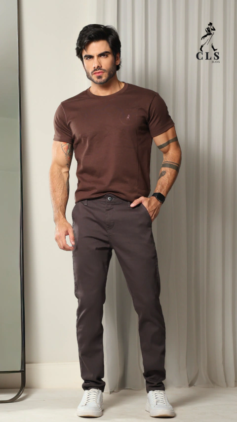 Calca Esporte Fino New Cetim Chumbo - 3041 1/2