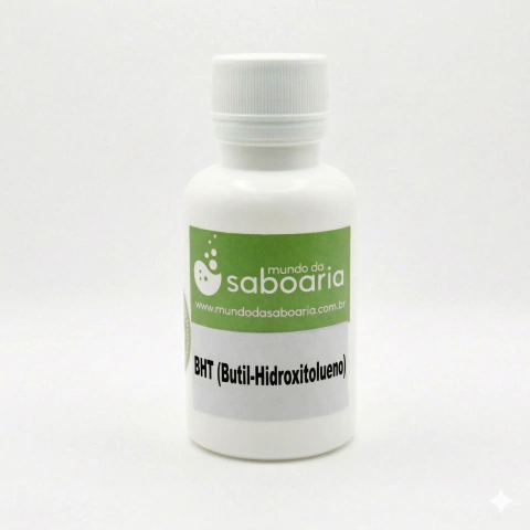 BHT Butil-Hidroxitolueno antioxidante para conservação de óleos e gorduras cosméticas - Mundo da Saboaria
