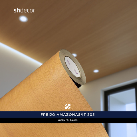 Adesivo Vinilico SH Decor Madeira Freijó Amazonas/IT 205 (Bege claro) Larg:123cm