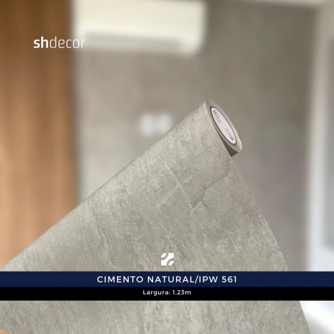 Adesivo Vinílico SH Decor Cimento Natural/ IPW 561 (Cinza) Larg:123cm - comprar online
