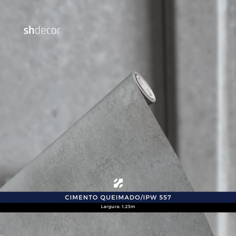 Adesivo Vinílico SH Decor Cimento Queimado/ IPW 557 Larg:123cm - comprar online