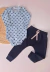 Conjunto Body Estampado com calça saruel Preta