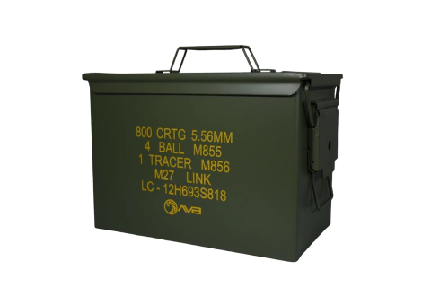 Caixa Militar Multiuso Metal Padrão Munição Cal 5,56mm AVB PA108 32,5x21,5x18,5cm