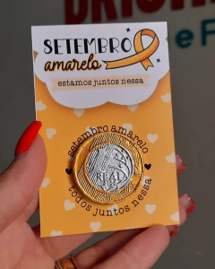 Card com moedinha chocolate -Setembro Amarelo (mínimo de 30 unidades) - loja online