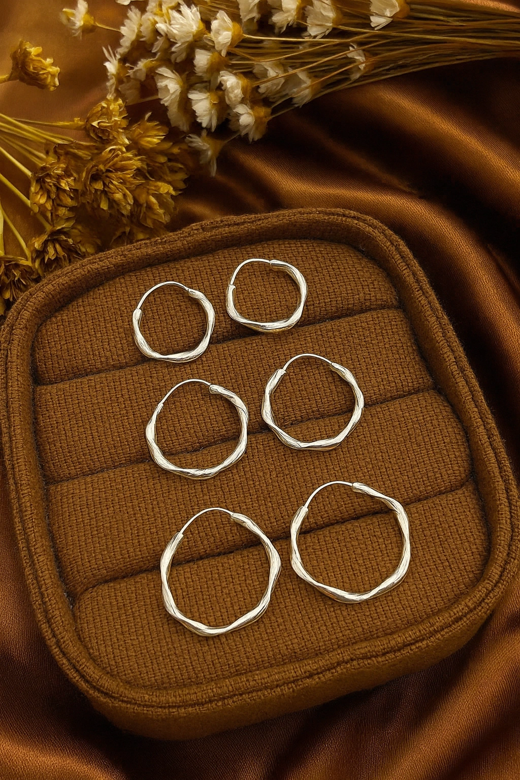 Trio argola ondulada