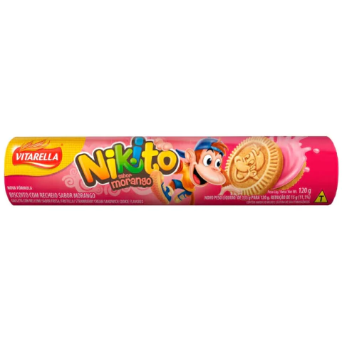 BISCOITO NIKITO MORANGO 120G