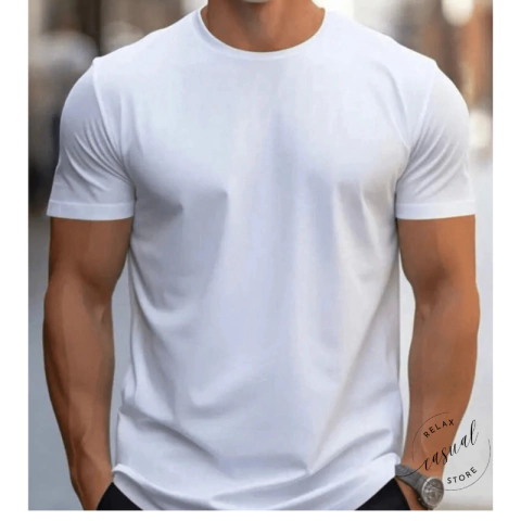 Camiseta Masculina Lisa Algodão - comprar online