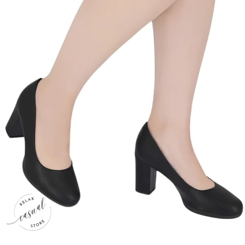 Sapato Scarpin Salto Grosso