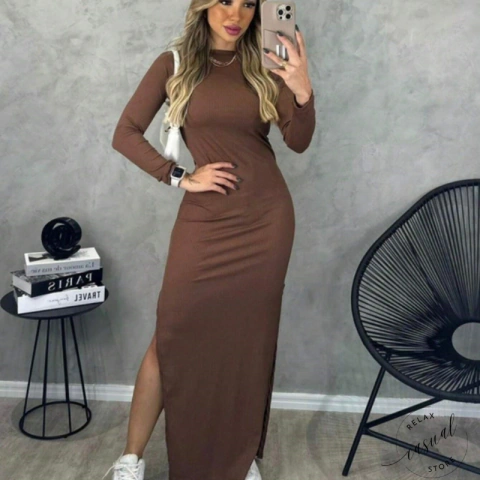 Vestido Feminino Longo com Fenda - comprar online