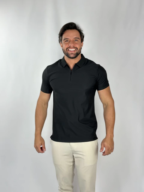 GOLA POLO TECH C/ZIPER PRETA ZIGMA