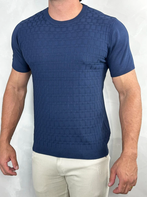 CAMISETA TRICOT VENEZIA AZUL MARINHO ZIGMA