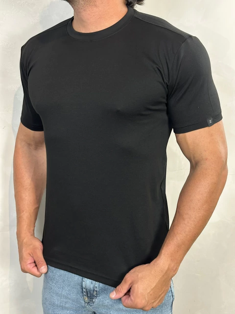 CAMISETA PIMA INTERLOCK PRETA ZIGMA
