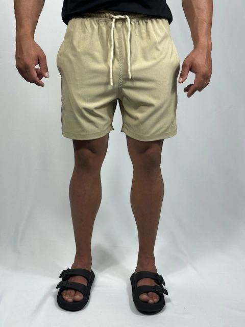 SHORTS BEACH CAQUI MESCLO PONEY MONOCROMATICO RALPH LAUREN