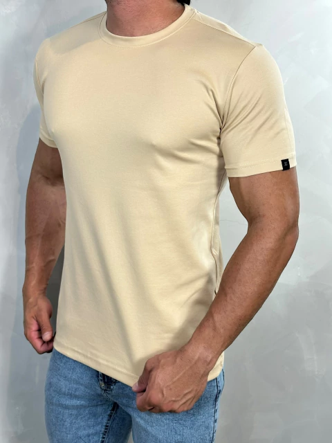 CAMISETA PIMA INTERLOCK BEGE ZIGMA