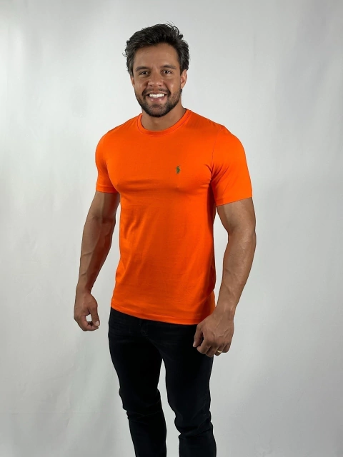 CAMISETA BASIC LARANJA PONEY VERDE RALPH LAUREN