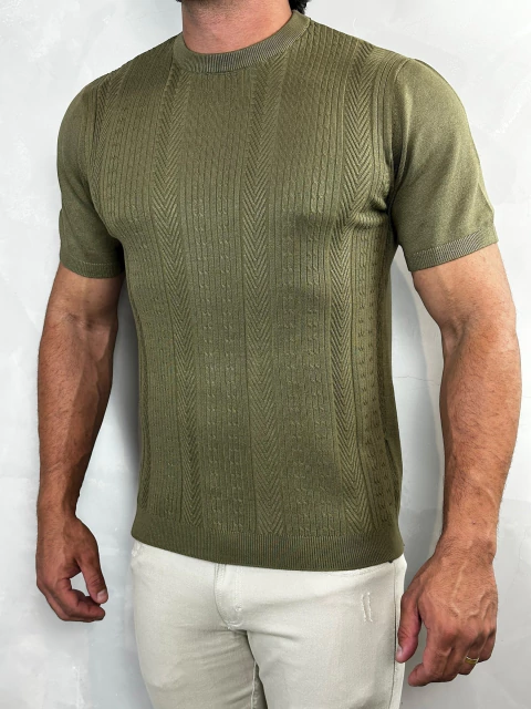 CAMISETA TRICOT MAJESTIC VERDE OLIVA ZIGMA