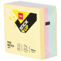 NOTAS ADHESIVAS DELI 76 X 76MM X 400H PASTEL - comprar online