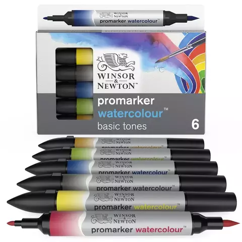 WINSOR AND NEWTON PROMARKER ACUARELA BASICOS X 6 - comprar online