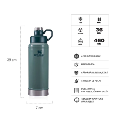 BOTELLA STANLEY P/LIQUIDO VERDE 740ML en internet