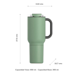 Imagen de VASO ASOBU DUPLEX 660ML P/LATA VERDE MILITAR
