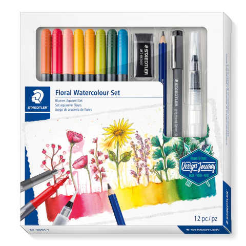 MARCADOR STAEDTLER DJ ACUARELABLE FLORAL SET X 12P - comprar online