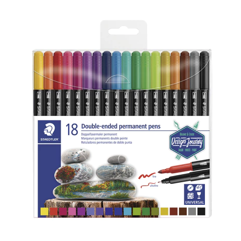 MARCADOR STAEDTLER DUO PERMANENTE 3187 X 18UND - comprar online