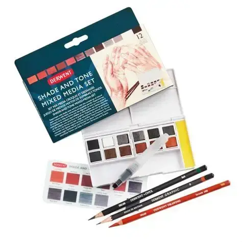 DERWENT ACUARELA SHADE AND TONE MIXED MEDIA X 12