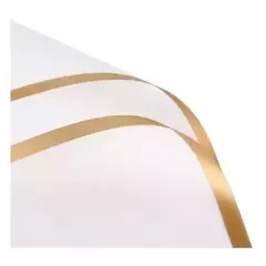 PAPEL COREANO 57X57 ESMERILADO/BORDE ORO - comprar online