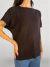 Blusa Brisa Marrom Café Básica com Mangas Morcego em Fio Modal na internet