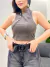 Cropped Regata com Botões Chumbo Linn