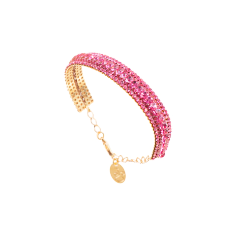 Pulseira Dupla Cravejada com Cristais - Letícia Sarabia Acessórios