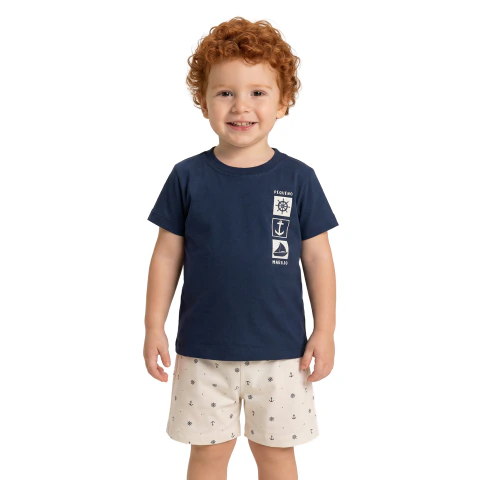 CONJUNTO CAMISETA E BERMUDA NAVIO JACALELÉ