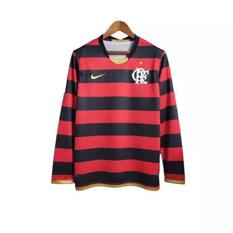 camisa-manga-longa-flamengo-retro-2009-vermelha-e-preta-nike-