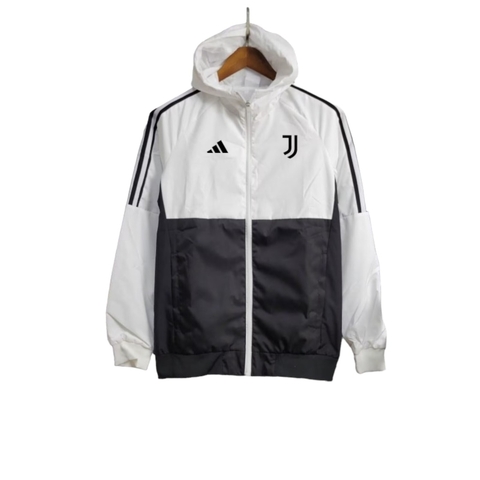 Jaqueta Corta-Vento Juventus 24/25 - Masculina Adidas - Branca e preta