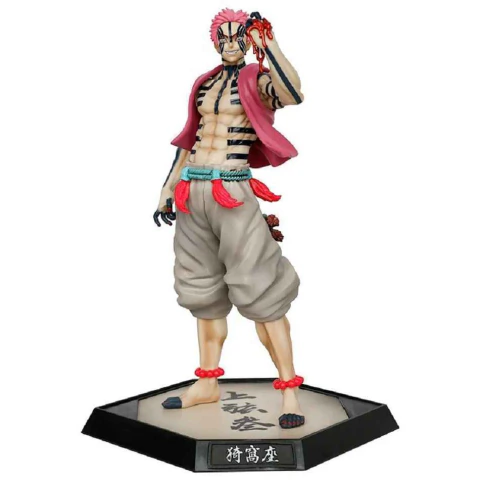 Boneco Akaza Estátua Lua Superior Demon Slayer Action Figure