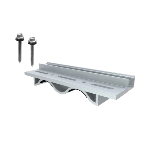 SOPORTE DE ALUMINIO PARA MONTAJE EN CHAPA CORRUGADA C/ 2 TORNILLOS TIPO CK-FTH-026