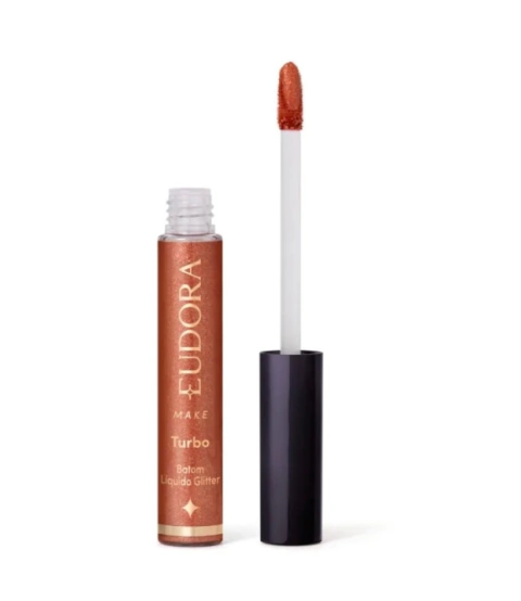 Batom Líquido Nude Glitter Magic Eudora Make Turbo 5,2ml