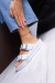 Sandalias De Mujer Birk De Goma Blancas Ajustables Pelegrina