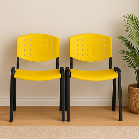 Silla Apilable Plástica De Oficina o Sala De Espera X2 - tienda online