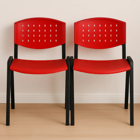 Silla Apilable Plástica De Oficina o Sala De Espera X2 - Baires4 | Home & Office