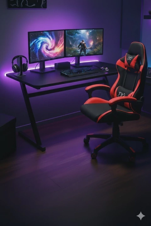 Combo Escritorio Zeta + Silla Stream De Tela - Baires4 | Home & Office