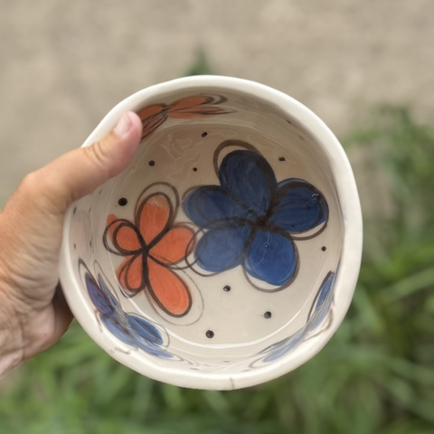 Contenedor florece naranja/azul - comprar online
