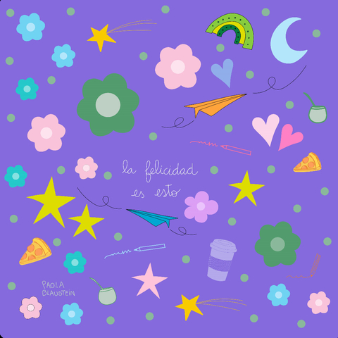 Lona La felicidad es esto violeta - comprar online