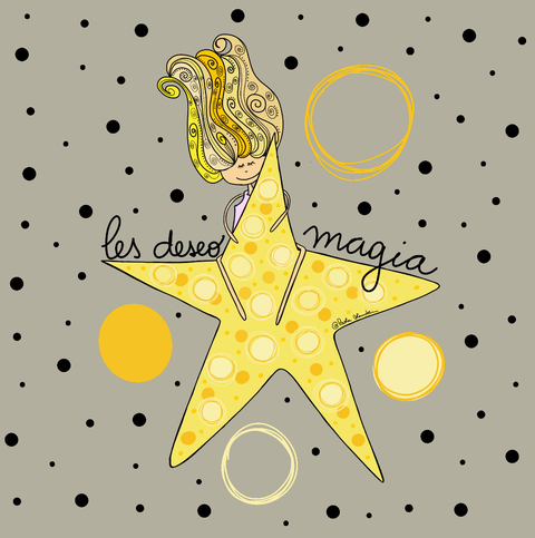 Pañuelo LES DESEO MAGIA arena 70x70 - comprar online