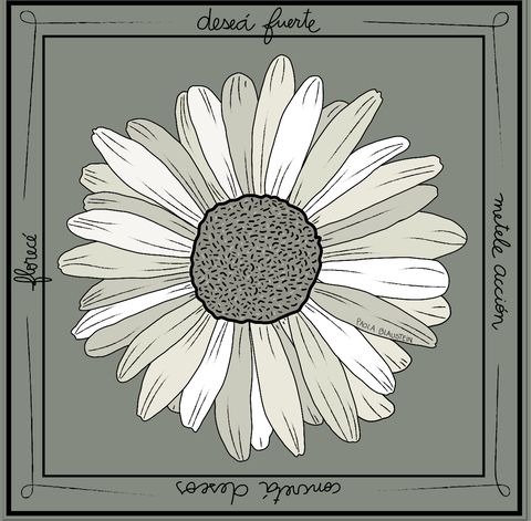 Pañuelo Flor gris 70x70 - comprar online