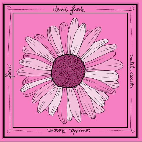 Pañuelo Flor rosa XL - comprar online