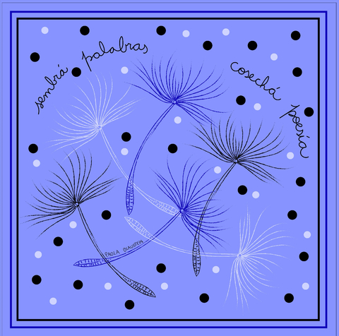 Pañuelo Sembra azul 70x70 - comprar online